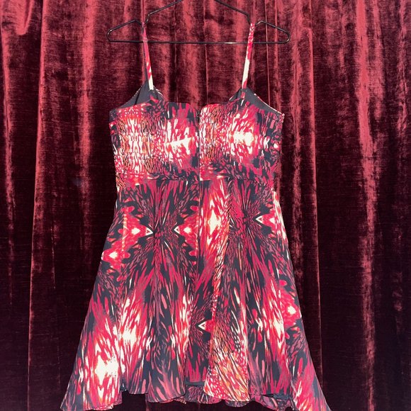 Red chiffon party mini dress 6 - Picture 8 of 16